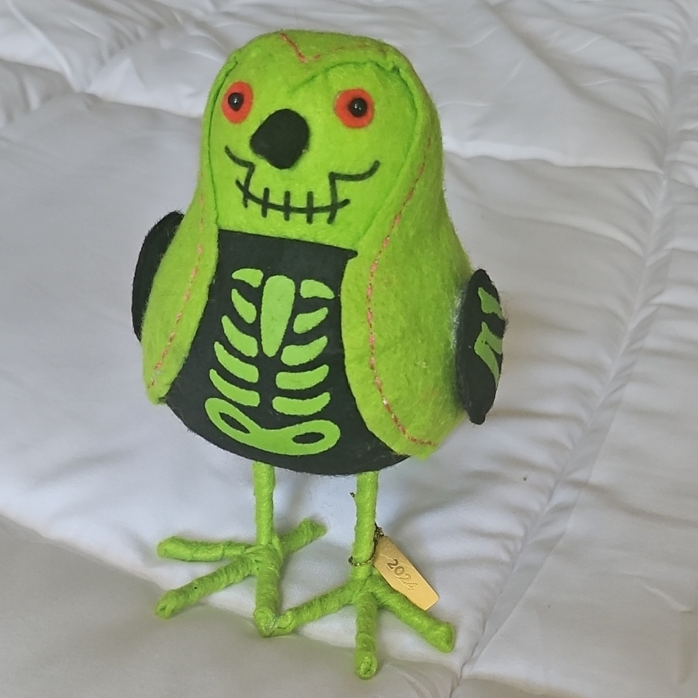 Wondershop Green and Black Skeleton Owl Plush-X-Ray